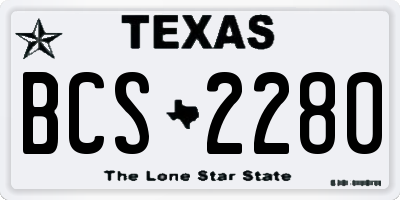 TX license plate BCS2280