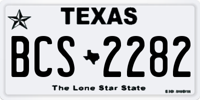 TX license plate BCS2282