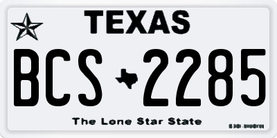 TX license plate BCS2285