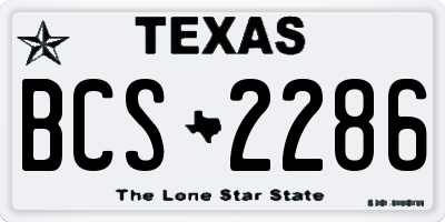 TX license plate BCS2286