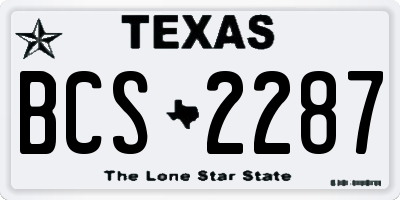 TX license plate BCS2287