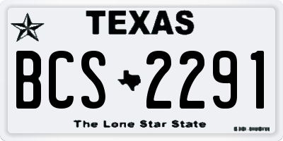 TX license plate BCS2291