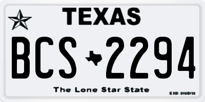 TX license plate BCS2294