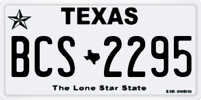 TX license plate BCS2295