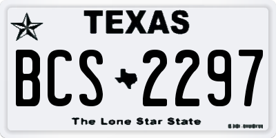 TX license plate BCS2297