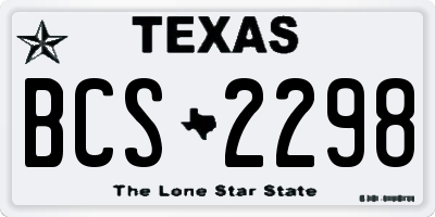TX license plate BCS2298