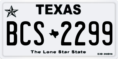 TX license plate BCS2299