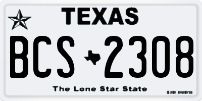 TX license plate BCS2308