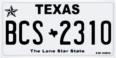 TX license plate BCS2310