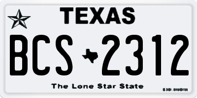 TX license plate BCS2312