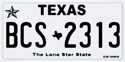 TX license plate BCS2313