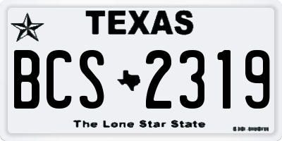 TX license plate BCS2319