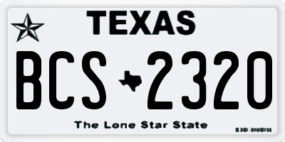TX license plate BCS2320