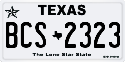 TX license plate BCS2323