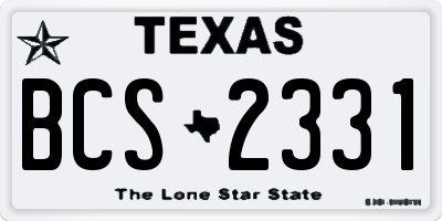 TX license plate BCS2331