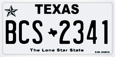 TX license plate BCS2341