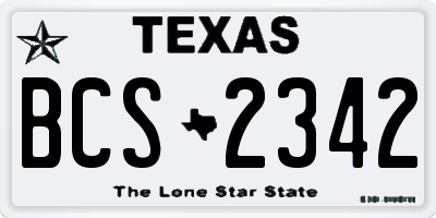 TX license plate BCS2342