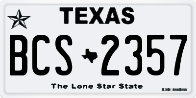 TX license plate BCS2357