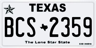 TX license plate BCS2359