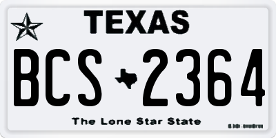 TX license plate BCS2364