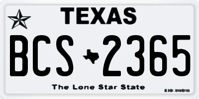 TX license plate BCS2365