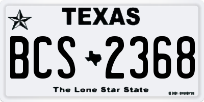 TX license plate BCS2368