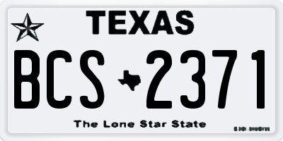 TX license plate BCS2371