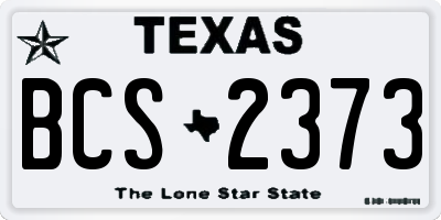 TX license plate BCS2373
