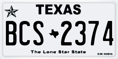 TX license plate BCS2374