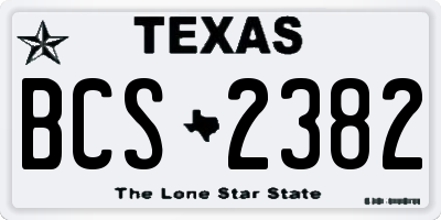 TX license plate BCS2382
