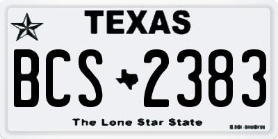 TX license plate BCS2383