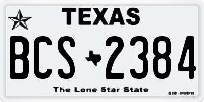 TX license plate BCS2384