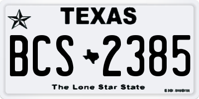TX license plate BCS2385