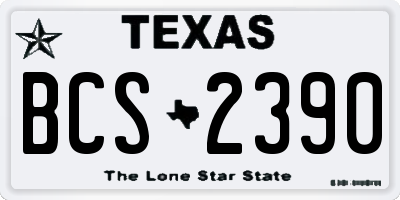 TX license plate BCS2390