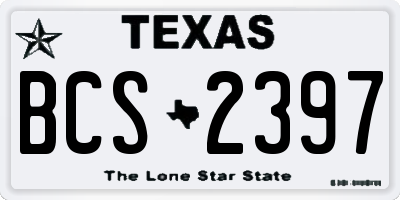 TX license plate BCS2397