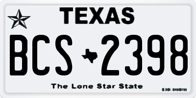 TX license plate BCS2398