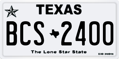 TX license plate BCS2400