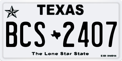 TX license plate BCS2407