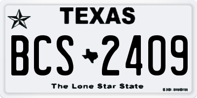 TX license plate BCS2409