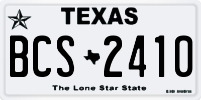 TX license plate BCS2410