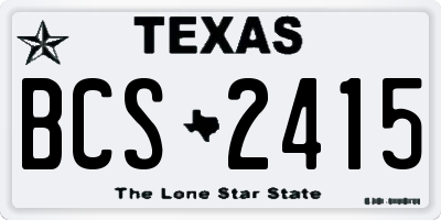 TX license plate BCS2415