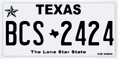 TX license plate BCS2424