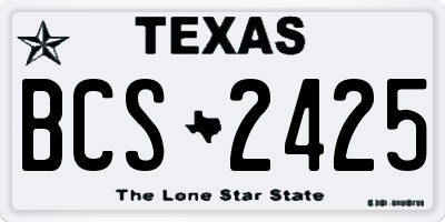 TX license plate BCS2425