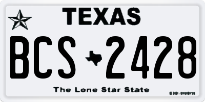 TX license plate BCS2428