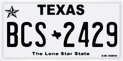 TX license plate BCS2429