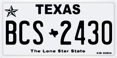 TX license plate BCS2430