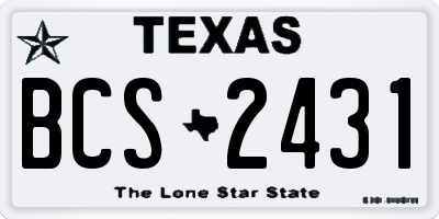 TX license plate BCS2431