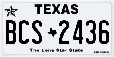 TX license plate BCS2436