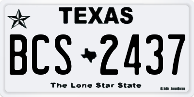 TX license plate BCS2437