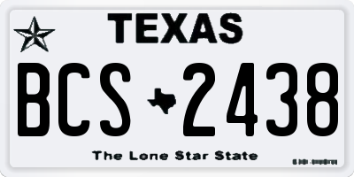 TX license plate BCS2438